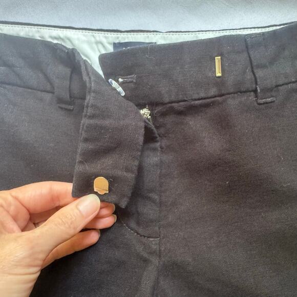 J.Crew Women’s 00 Scalloped Hem Shorts Linen Cotton Black Preppy 3.5” Inseam EUC - Picture 3 of 6